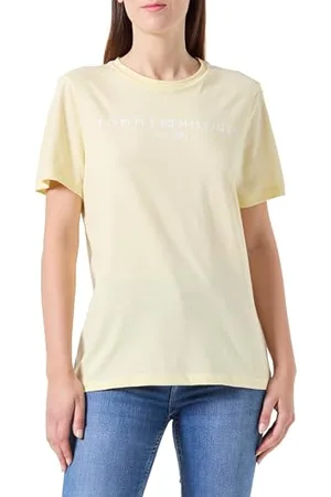 Tommy Hilfiger REG Corp Logo C-NK SS Kurzarm Strickoberteile Damen, , 3XL