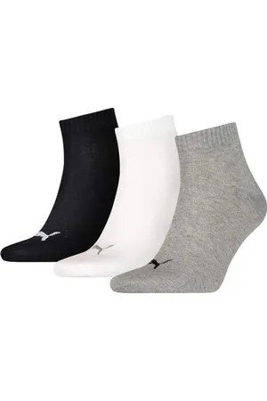 PUMA Plain 3P Quarter Socke, Mehrfarbig (Grey/White/Black), 39-42