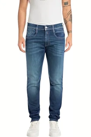 Replay Herren Jeans Anbass Slim-Fit Hyperflex mit Stretch, Blau , 32W / 30L