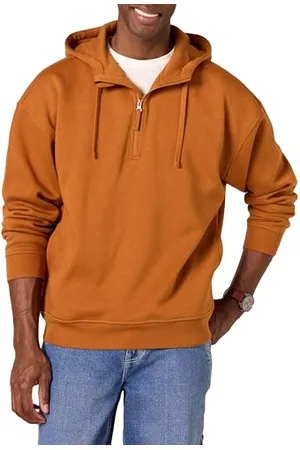 Amazon Herren Oversize-Kapuzensweatshirt mit Viertel-Reißverschluss, , L