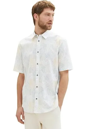 TOM TAILOR Herren Comfort Fit Chambray Hemd mit Muster, , L