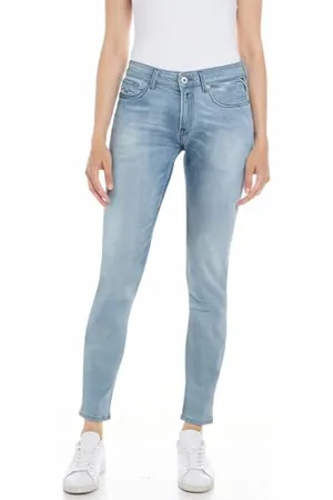 Replay Damen Jeans New Luz Skinny-Fit mit Comfort Stretch, (Blau), 27W / 28L