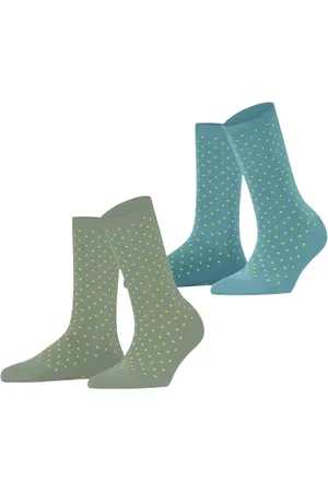 ESPRIT Damen Socken Fine Dot Multipack W So Baumwolle gemustert 2 Paar, , 35-38