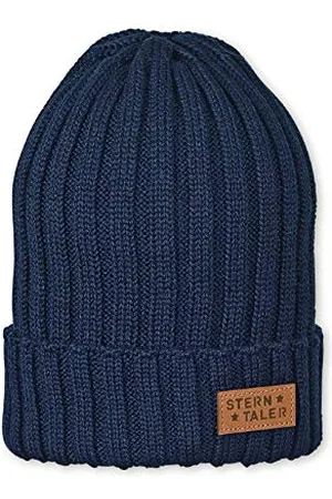 Sterntaler Strickmütze für Jungen mit Leder-Aufnäher, Blau ( 300), 47/49