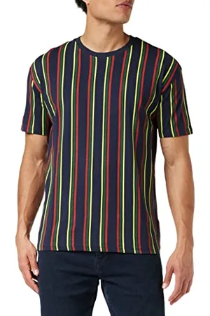 Urban classics Herren Printed Oversized Retro Stripe Tee T-Shirt, , 4XL