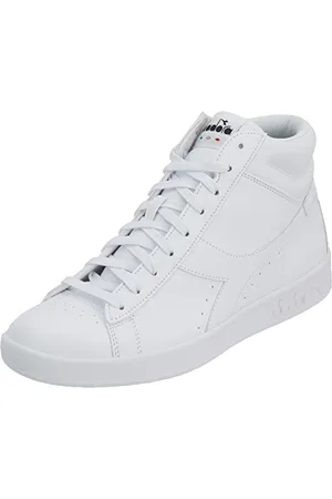 Diadora Unisex TORNEO HIGH Gymnastikschuh, Weiß/Weiß/Schwarz, 38.5 EU