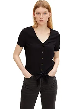 TOM TAILOR Damen Bluse mit Bindedetail 1031751, , XL