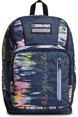 7 for all Mankind Rucksack, gepolsterter Schulranzen für Schule, Sport & Freizeit, Geräumige Schultasche für Teenager, Mädchen und Jungen, Tornister mit Trinkflaschenfach und Doppelfach