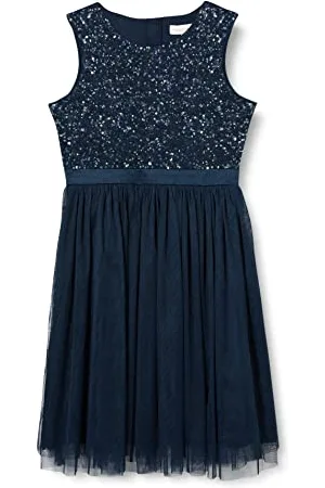Maya Deluxe Mädchen^Mädchen Paillettenverziertes Hochzeit und Geburtstag Festlich mit Bandschleife Brautjungfernkleid Kleid, , 3 Years