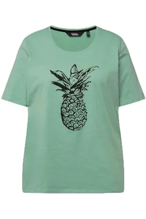 Ulla Popken Damen Mit Ananas-Druck 831853 T-Shirt, , 50-52 EU
