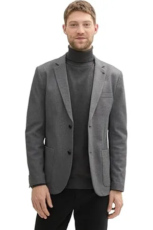 TOM TAILOR Herren Piqué Sakko mit Stretch-Anteil, , 46