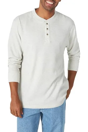 Wrangler Herren Long Sleeve Waffle Henley-Hemd, , XL