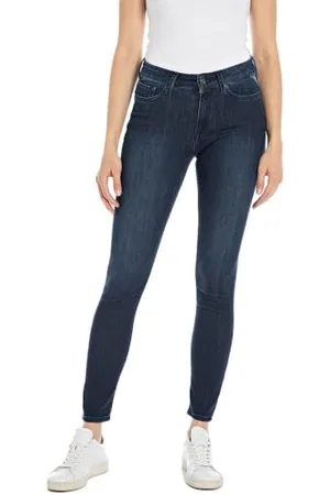 Replay Damen Jeans Luzien Skinny-Fit mit Power Stretch, Dark Blue 007 (Blau), 23W / 28L