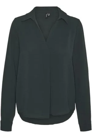 VERO MODA VMALVA L/S Collar TOP WVN GA