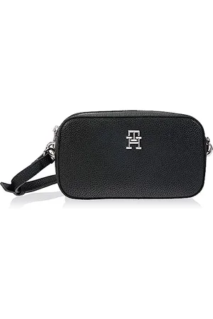Tommy Hilfiger Damen Crossbody Bag Tasche Emblem Camera Bag Klein, (Black), Einheitsgröße