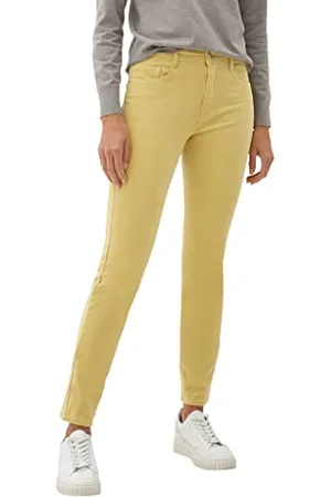 QS by s.Oliver Damen 2122170 Cord Hose Slim Fit, Gelb, 40 EU