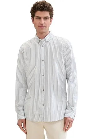 TOM TAILOR Herren Slim Fit Hemd mit Muster, , M