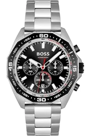 HUGO BOSS Chronograph Quarz Uhr für Herren mit Silbernes Edelstahlarmband - 1513971