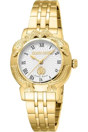 Roberto Cavalli Damen Analog Quarz Uhr mit Edelstahl Armband RV1L227M0051