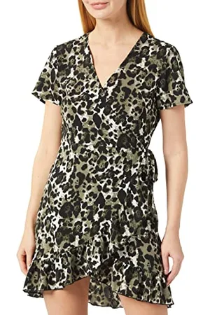 Noisy May Damen Nmclara Bianca S/S Wrap Dress Noos Kleid, Kalamata Aop:leo, M EU