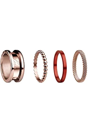Bering Austauschbar Ring Set für Damen in Rosé Gold & Rot mit einzigartigem Twist- & Change System, Symphony-Set-D