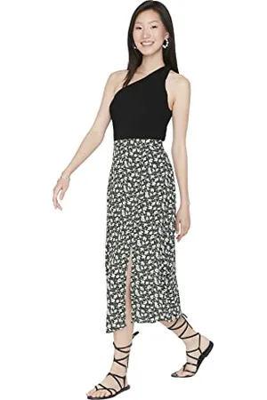 Trendyol Blumenmuster Teerer Detaillierter Rock, , 34