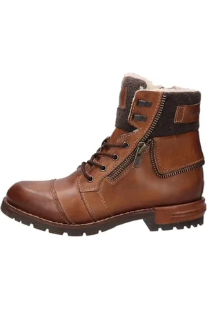 Bugatti Herren Schnürstiefel, Männer Stiefel, Wechselfußbett, Warm gefüttert,Winterstiefel,Winterschuhe,Cognac (6360),41 EU / 7 UK
