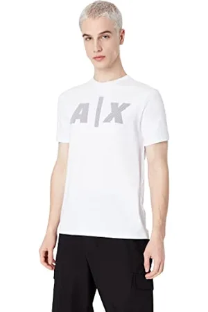 Armani Exchange Herren fettgedrucktem Logo T-Shirt, White, XS