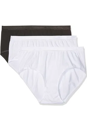 Ulla Popken Große Größen Damen Taillenslip Slip, 3er - Pack 30978320, Einfarbig, Gr. 60 (Herstellergröße: 62+), (weiss 20)