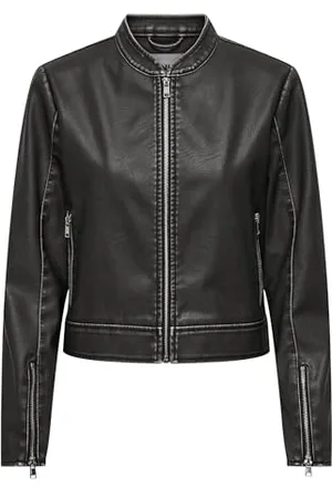 ONLY Female Kunstlederjacke ONLMINDY Faux Leather Washed Jacket OTW