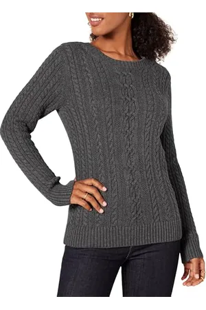 Amazon Damen Fisherman Cable Langarm-Pullover mit Rundhalsausschnitt (in Übergröße erhältlich), , XL