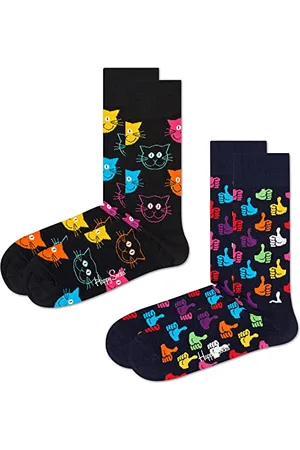 Happy Socks Unisex 2-Pack Classic Cat Socken, , 36-40 (2er Pack)