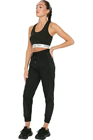 Trendyol Damen Black Parachute Fabric Detailed Loose Jogger Sport Tracksuit Sweatpants, , M EU
