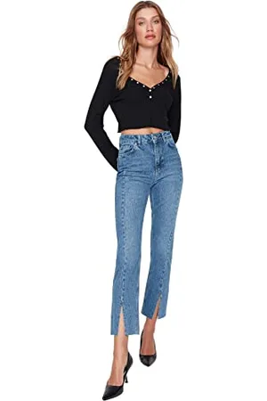 Trendyol Damen Herren Hoher Bund Bootcut & Flared Jeans, , 36 EU