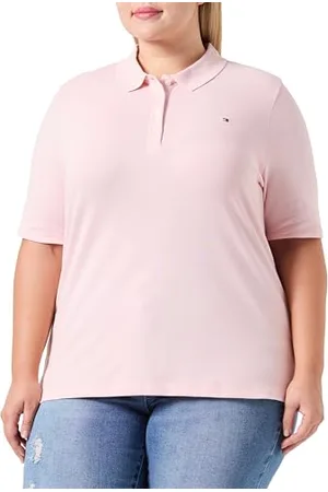 Tommy Hilfiger Damen Poloshirt Kurzarm Curve Regular Pique aus Baumwolle, , 54