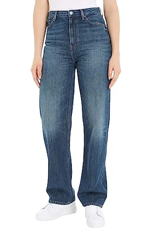 Tommy Hilfiger Damen Jeans Relaxed Straight High Waist, Blau (Sau), 29W / 30L