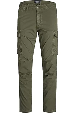 JACK & JONES Pants Studio Herren Asphalt Cargo Hosen,Olivennacht,33