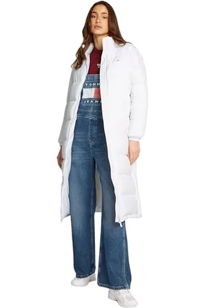 Tommy Hilfiger Damen Daunenmantel Maxi Essential Puffer Knielang, (White), XL