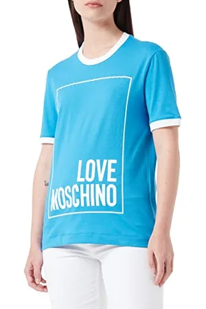 Moschino Womens Cotton Jersey with Logo Box Print T-Shirt, , 40
