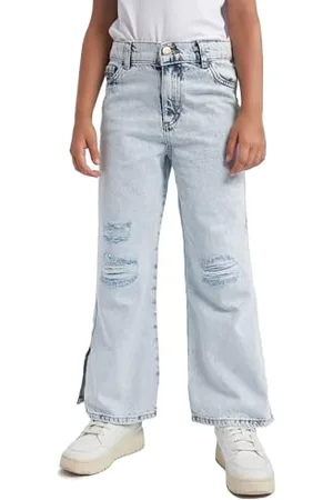 DeFacto Mädchen Jeans für Teenager - Trendige Mädchen Jeanshosen Cargohosen Wide Leg