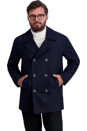 Nautica Herren Classic Double Breasted Peacoat Erbsenmantel, , S