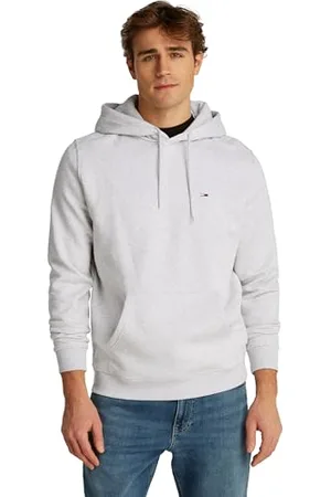 Tommy Hilfiger TJM Reg S Flag Hoodie Pullover-Kapuzenpulli, Herren, Grau (Silver Grey Heather), XL
