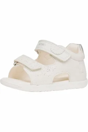 Geox Jungen Mädchen B MACCHIA Gir Sandal, White/Silver, 26 EU