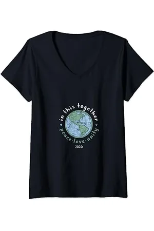 Camp David Damen "In this together" Grafik T-Shirt mit V-Ausschnitt