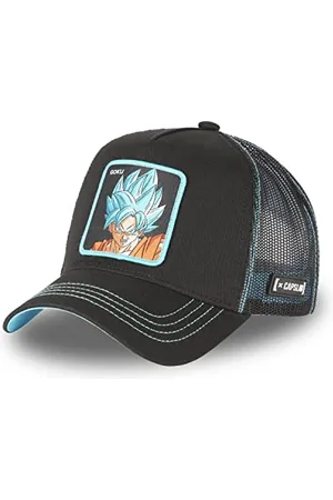 Capslab Cap Herren Dragon Ball Super, Tracker Kappe Herren, Goku, Ultraweich, Schwarz Blau, Einheitsgröße