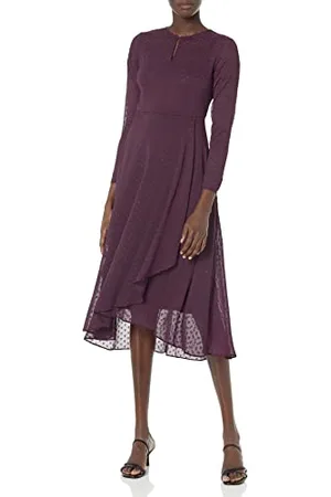 Tommy Hilfiger Damen Midikleid mit Knopfausschnitt Kleid, , 46