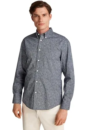 Tommy Hilfiger Herren Hemd Flex Poplin aus Baumwolle, Mehrfarbig (Night Sky / Ivory Petal Prt), 3XL