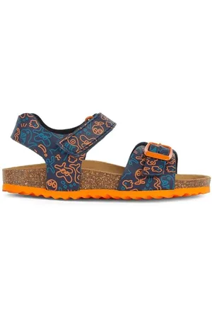 Geox J Ghita Boy B Sandal, Navy/ORANGE, 24 EU