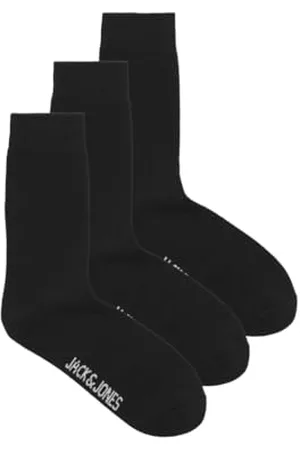 JACK & JONES Herren JACRAFAEL 3 Pack NOOS PLS Socken, Black/Pack:Black-Black, 47-50 Größen (3er Pack)