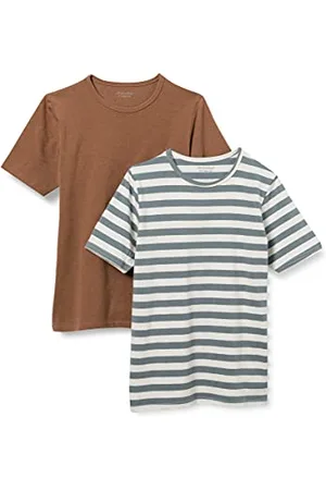 Minymo Jungen Basic SS (2-Pack) T-Shirt, Toffee, 104